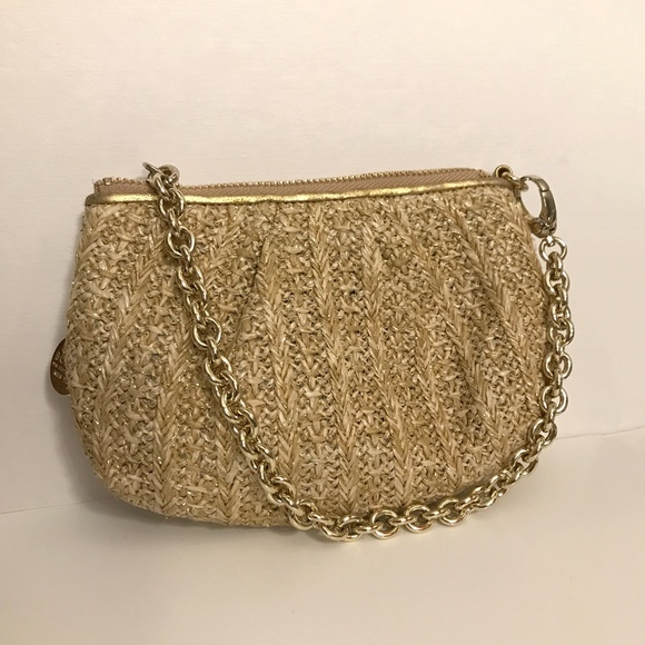 Henri Bendel sparkling straw bag wristlet - Picture 2 of 6